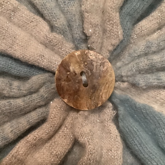 Coldwater creek Women’s XL (18) blue shell button front wool rabbit hair sweater - Picture 11 of 11